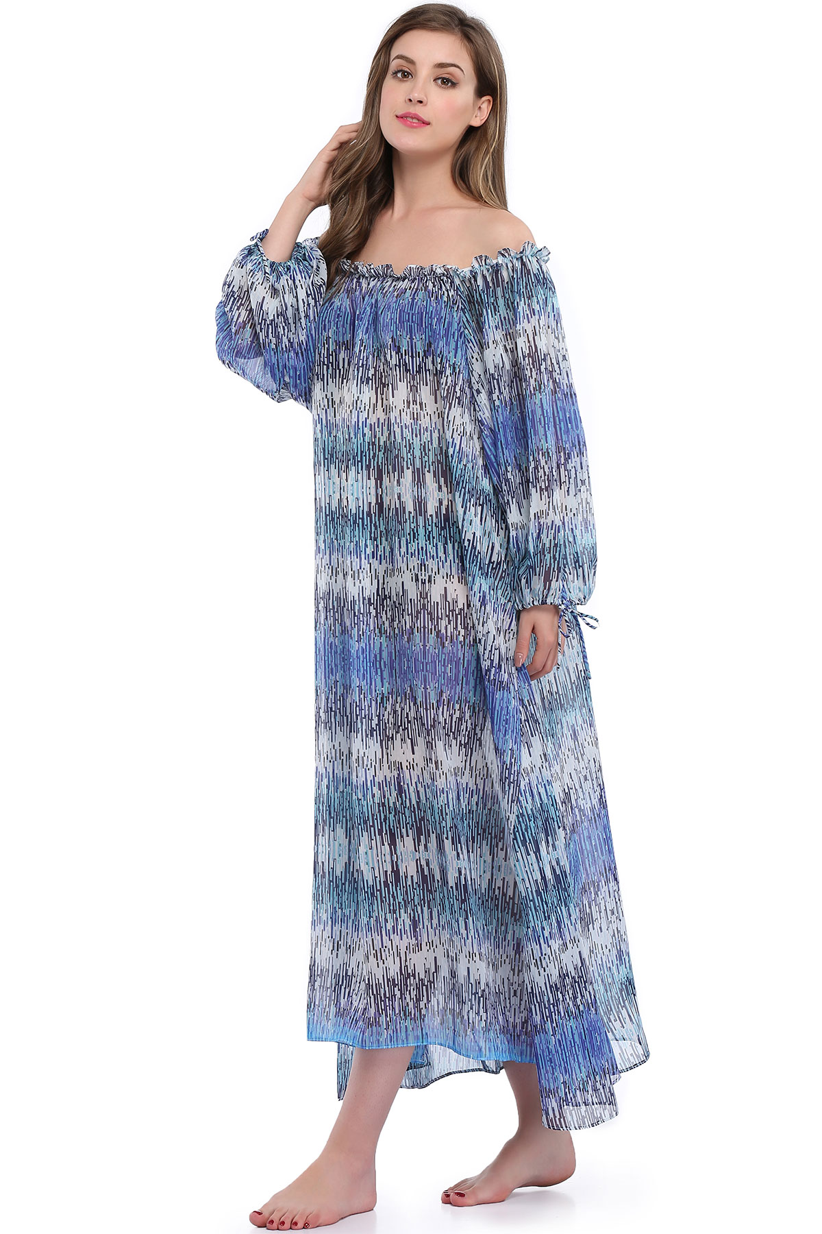 F4660 beach floral long Dress